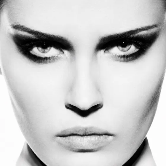 Black and white beauty close-up