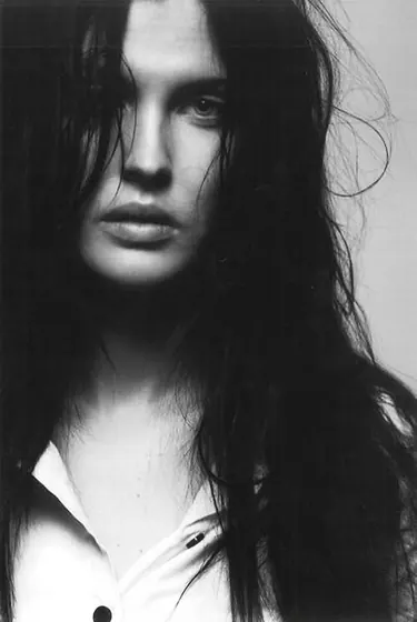 Moody black and white portrait